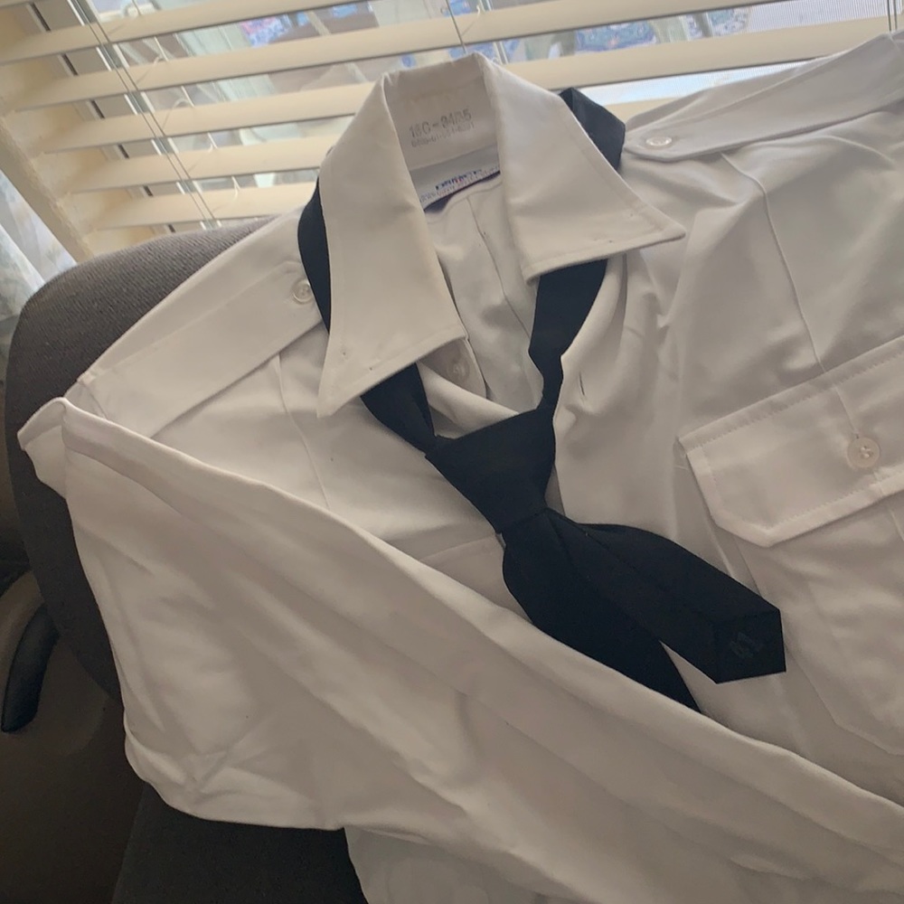 White long sleeve army dress shirt